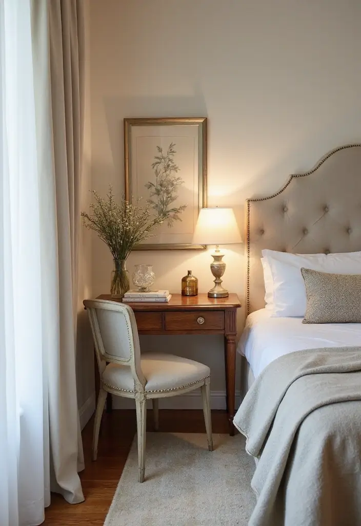 30 Dressing Table Ideas for Small Bedroom That Feel Glam Practical 5. Compact Corner Table