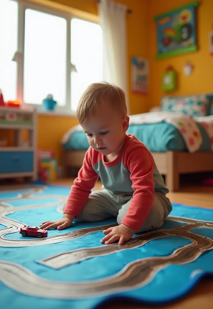30 Hot Wheels Bedroom Ideas That Kids Will Love 14. Interactive Play Mats