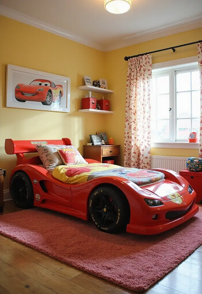 30 Hot Wheels Bedroom Ideas That Kids Will Love 2. Race Car Bed