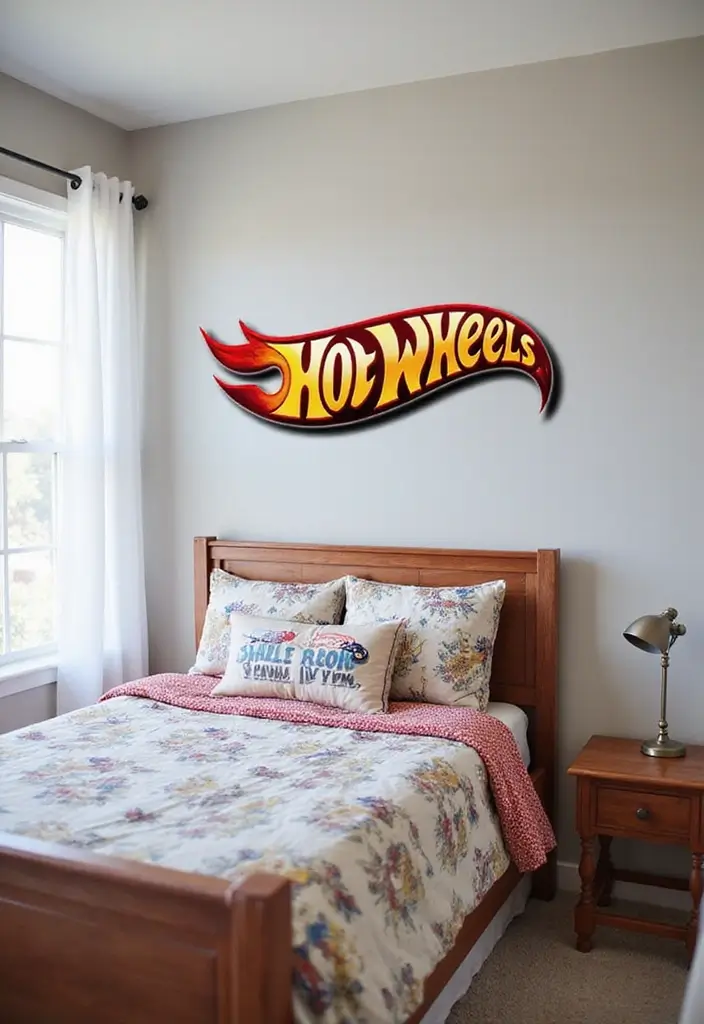 30 Hot Wheels Bedroom Ideas That Kids Will Love 23. Custom Hot Wheels Name Wall Decor