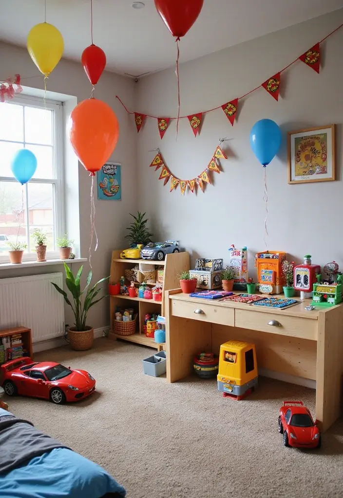 30 Hot Wheels Bedroom Ideas That Kids Will Love 24. Race Day Themed Party Setup