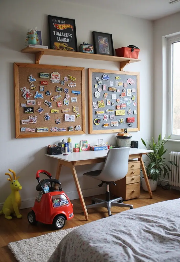 30 Hot Wheels Bedroom Ideas That Kids Will Love 25. Hot Wheels Sticker Collection Area