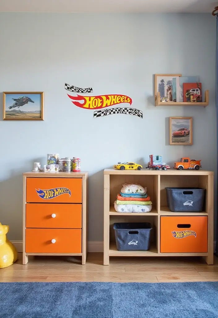 30 Hot Wheels Bedroom Ideas That Kids Will Love 28. Hot Wheels Themed Name Stickers