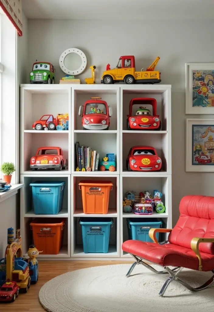 30 Hot Wheels Bedroom Ideas That Kids Will Love 5. Car Themed Storage Solutions