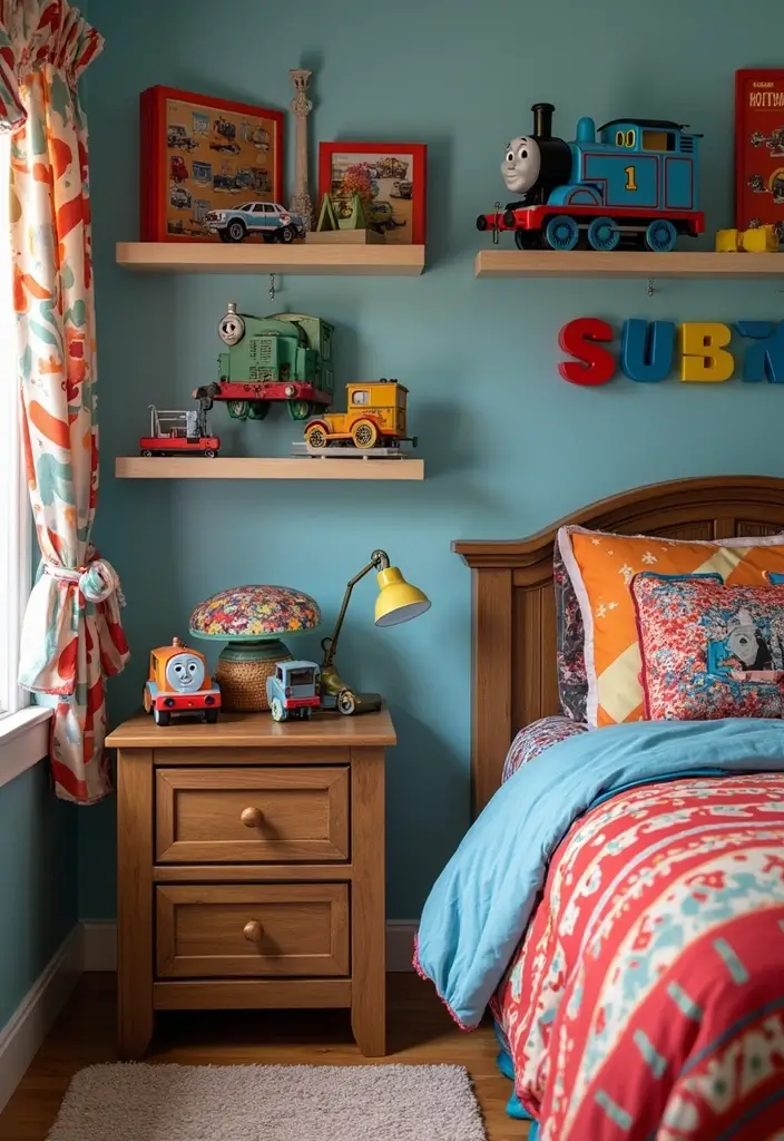 30 Hot Wheels Bedroom Ideas That Kids Will Love 6. Thomas the Train Themed Accents