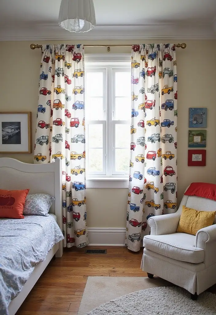 30 Hot Wheels Bedroom Ideas That Kids Will Love 7. Race Car Curtains
