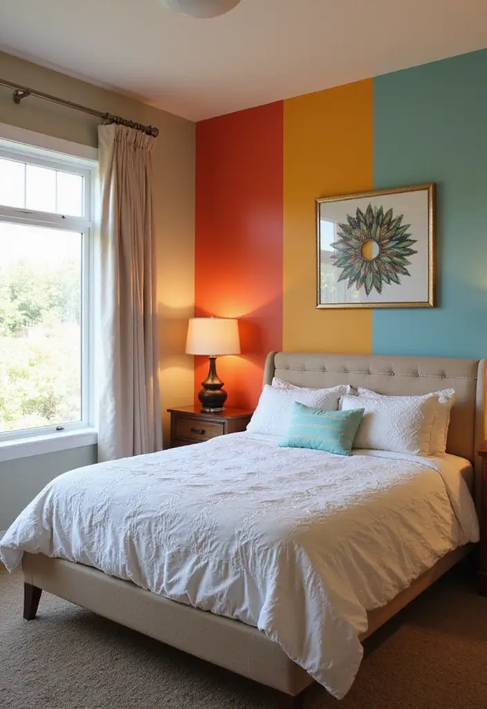 30 King Single Bedroom Ideas That Feel Spacious Functional 11. Colorful Accent Walls