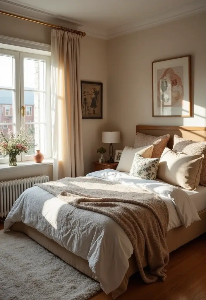 30 King Single Bedroom Ideas That Feel Spacious Functional 4. Cozy Layered Textures