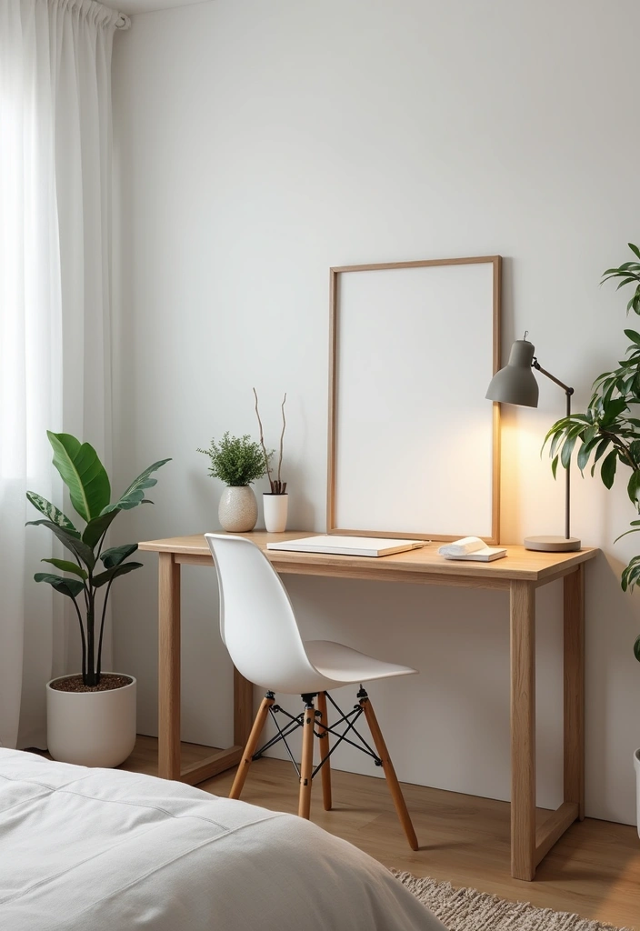 30 Mens Small Bedroom Ideas That Feel Minimal Masculine 12. Minimalist Desk Space