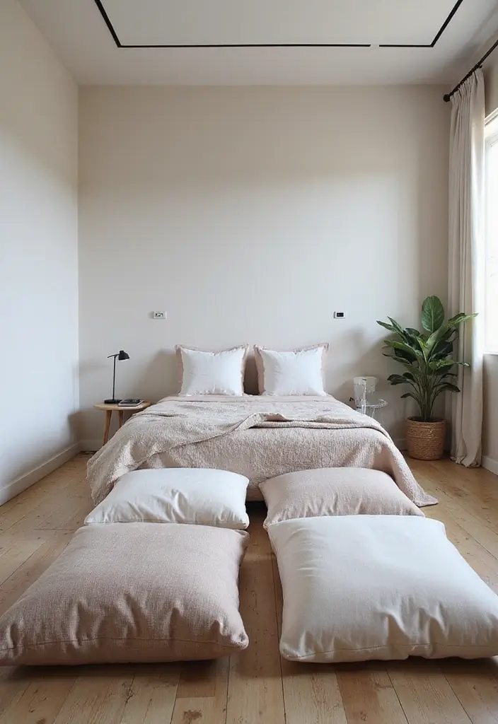 30 Mens Small Bedroom Ideas That Feel Minimal Masculine 30. Keep it Simple with Floor Cushions
