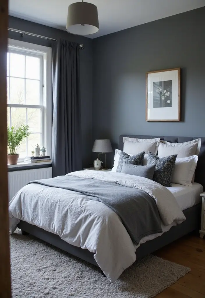 30 Mens Small Bedroom Ideas That Feel Minimal Masculine 5. Monochromatic Color Palette