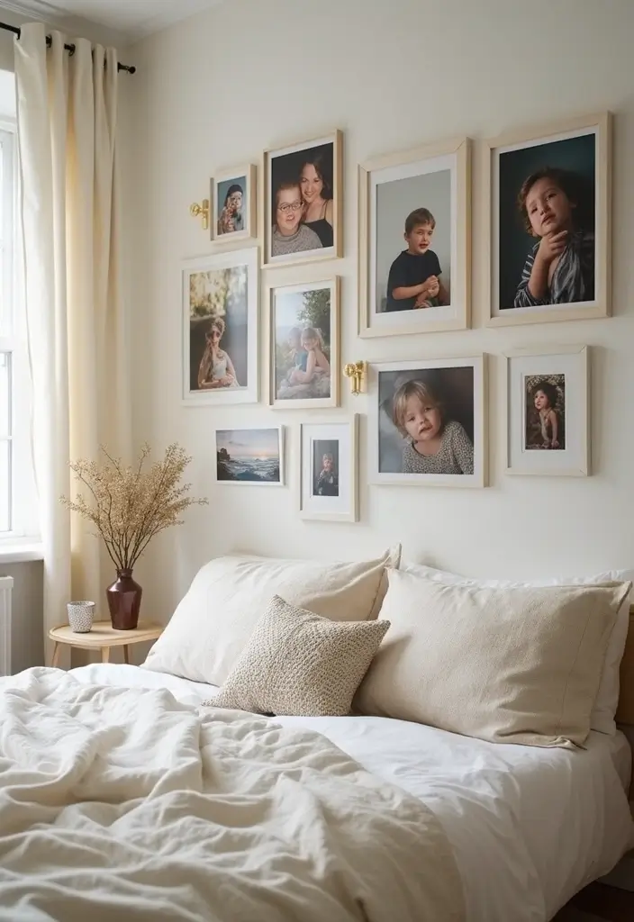 30 Photo Wall Ideas Bedroom That Tell Your Story Beautifully 30. Everyday Moments