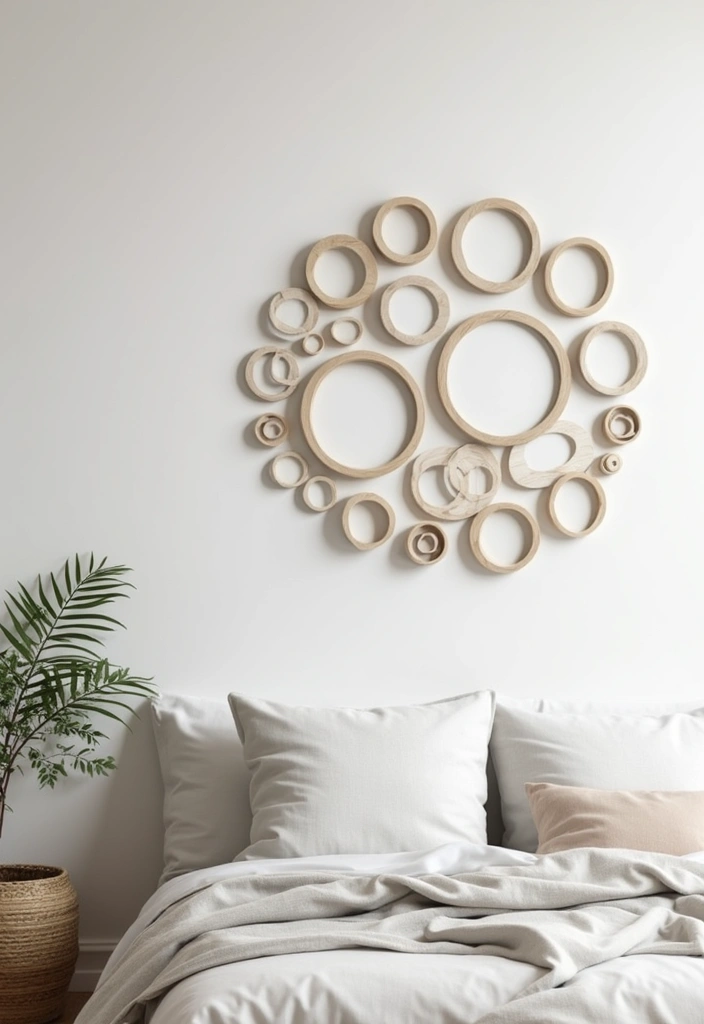 30 Photo Wall Ideas Bedroom That Tell Your Story Beautifully 7. Circular Frame Display