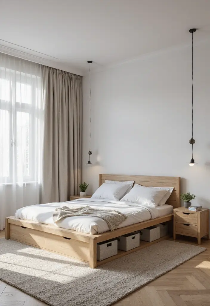 30 Simple Bedroom Decor Ideas That Feel Effortless Elegant 11. Smart Storage Solutions