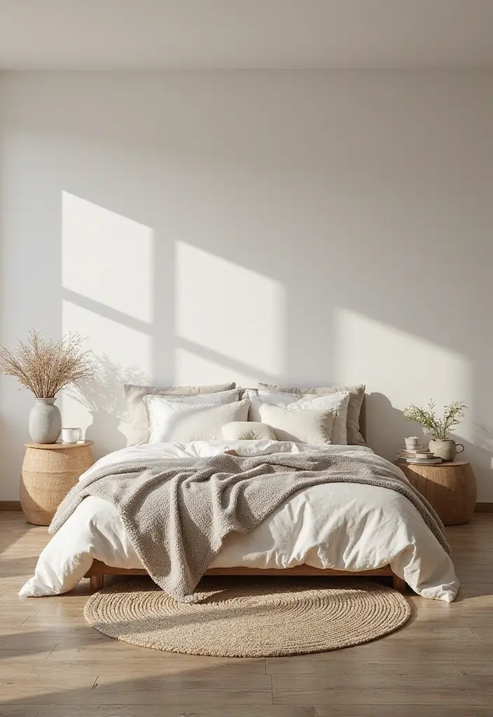 30 Simple Bedroom Decor Ideas That Feel Effortless Elegant 12. Soft Area Rugs