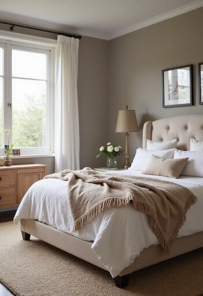 30 Simple Bedroom Decor Ideas That Feel Effortless Elegant 17. Accent Throws