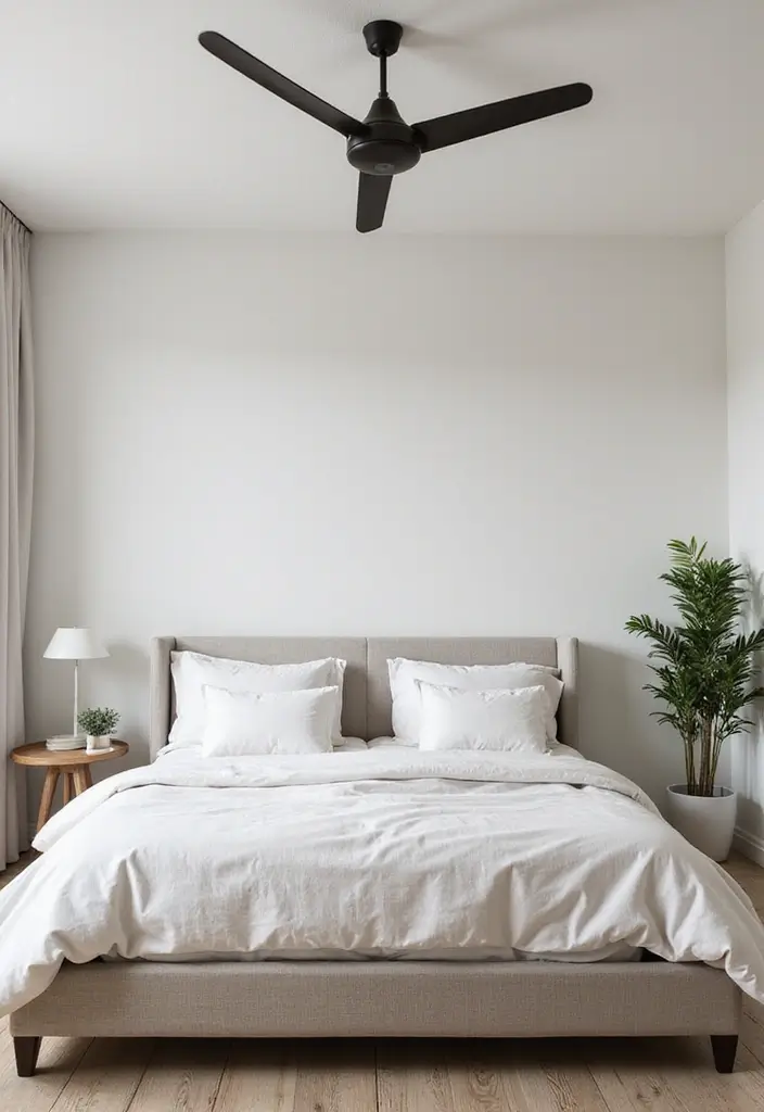 30 Simple Bedroom Decor Ideas That Feel Effortless Elegant 18. Simple Ceiling Fans