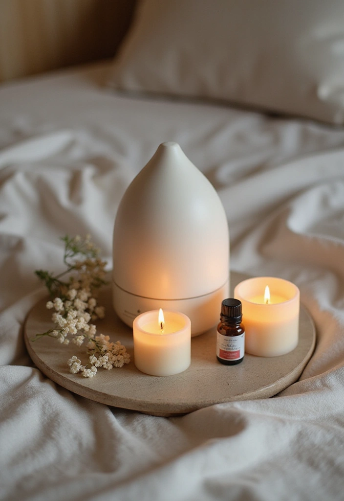 30 Simple Bedroom Decor Ideas That Feel Effortless Elegant 25. Tranquil Scents