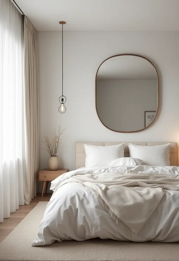 30 Simple Bedroom Decor Ideas That Feel Effortless Elegant 26. Statement Mirrors