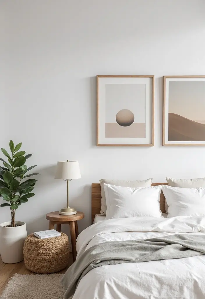 30 Simple Bedroom Decor Ideas That Feel Effortless Elegant 6. Simple Artwork