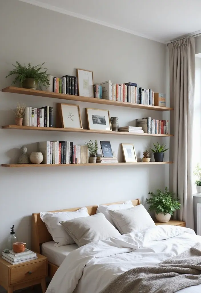 30 Wall Shelf Ideas Bedroom That Feel Modern Practical 14. Wall Mounted Bookshelves