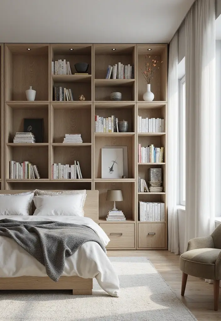 30 Wall Shelf Ideas Bedroom That Feel Modern Practical 18. Modular Shelving Systems