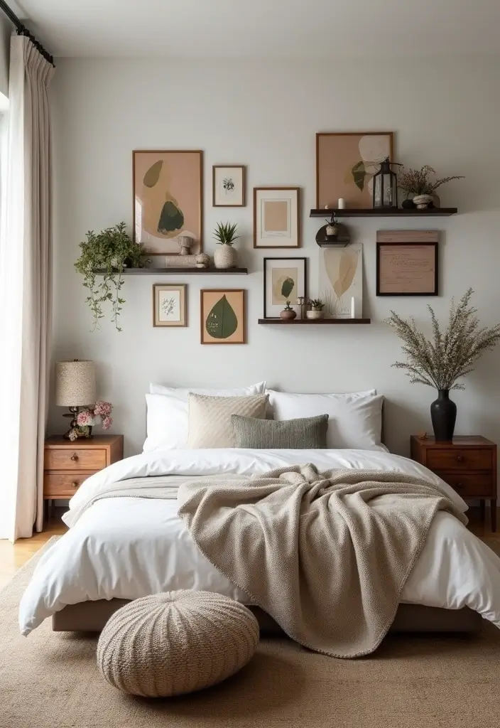 30 Wall Shelf Ideas Bedroom That Feel Modern Practical 19. Wall Art Shelves