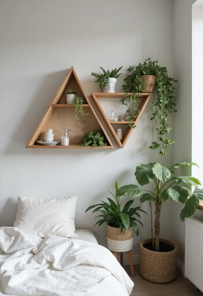 30 Wall Shelf Ideas Bedroom That Feel Modern Practical 2. Corner Shelving Solutions