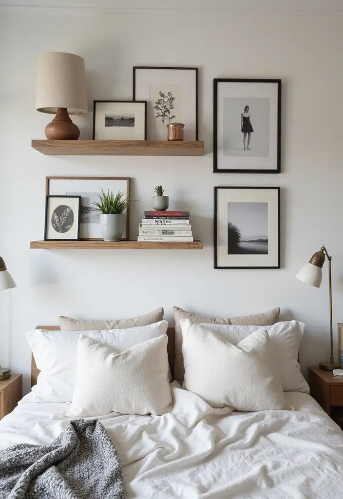 30 Wall Shelf Ideas Bedroom That Feel Modern Practical 22. Framed Wall Shelves