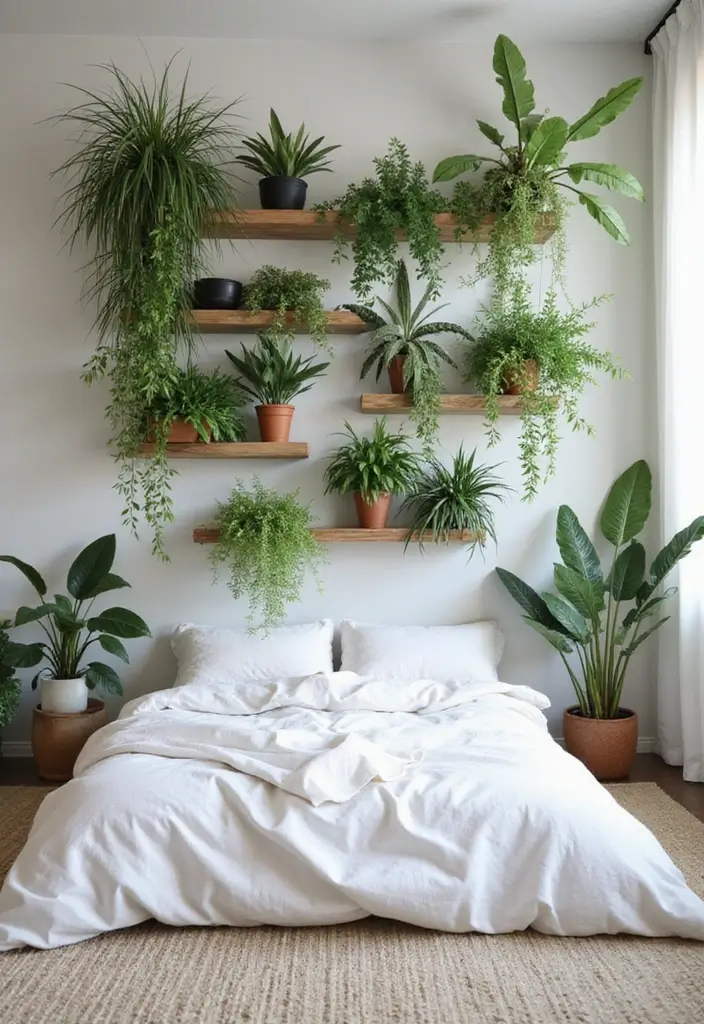 30 Wall Shelf Ideas Bedroom That Feel Modern Practical 27. Vertical Wall Planters