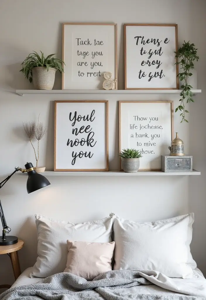 30 Wall Shelf Ideas Bedroom That Feel Modern Practical 30. Inspirational Quote Shelves