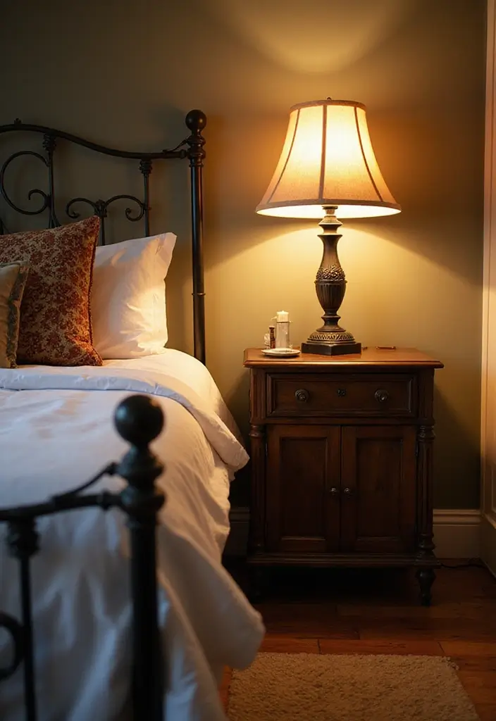 30 Wrought Iron Bedroom Ideas That Feel Vintage Strong 19. Wrought Iron Lamps for Vintage Lighting