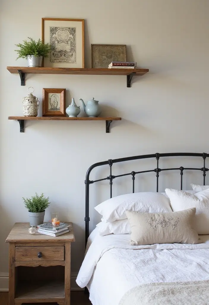 30 Wrought Iron Bedroom Ideas That Feel Vintage Strong 27. Wrought Iron Wall Shelves