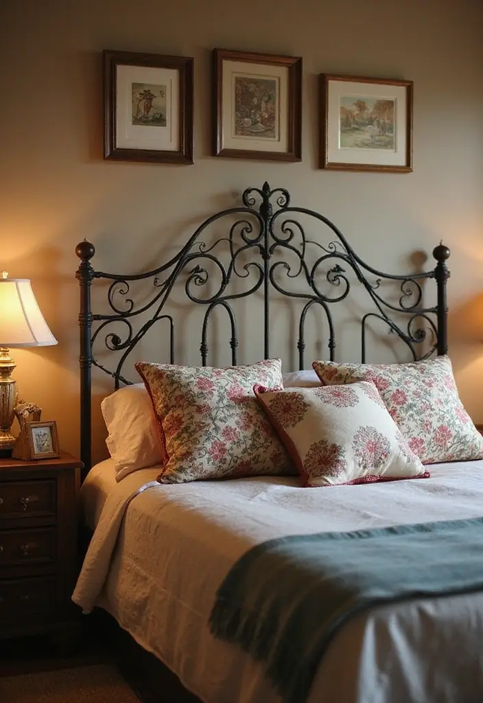 30 Wrought Iron Bedroom Ideas That Feel Vintage Strong 3. Vintage Inspired Wrought Iron Headboards