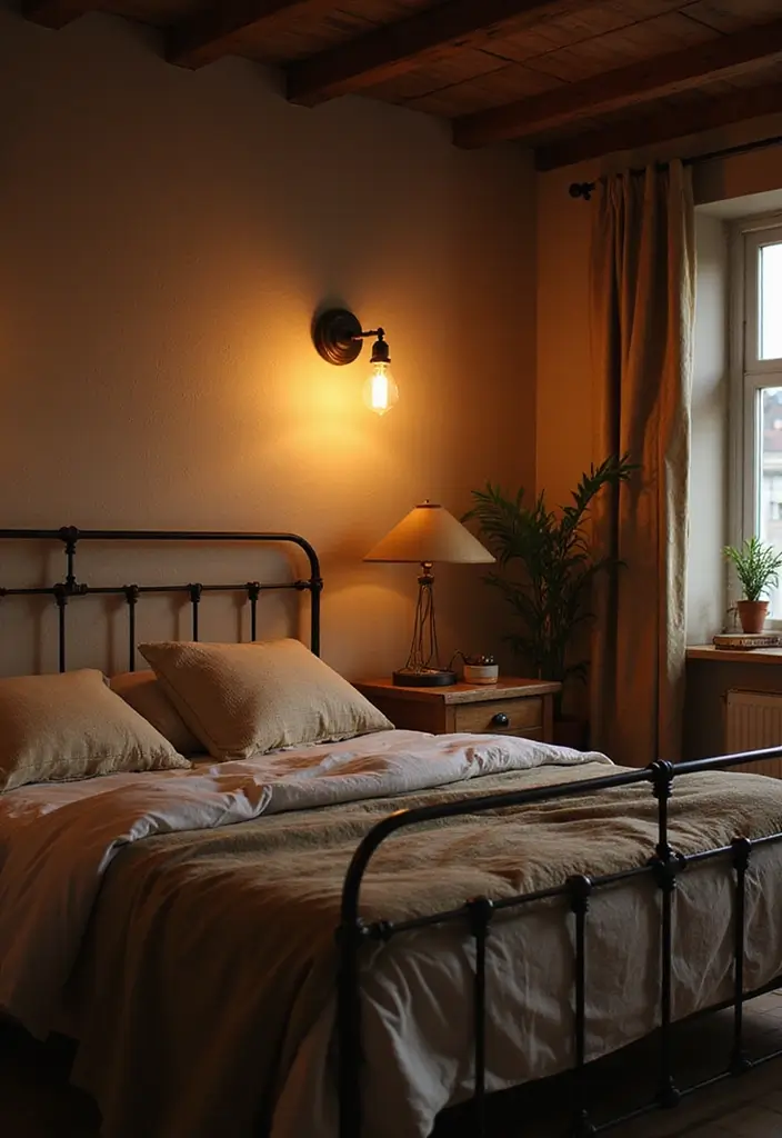 30 Wrought Iron Bedroom Ideas That Feel Vintage Strong 5. Industrial Wrought Iron Lighting Fixtures