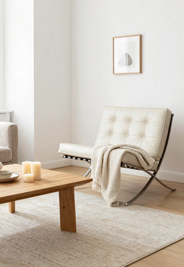 15 Barcelona Chair Living Room Ideas Iconic Modern Style 11. Scandinavian Living Room with Barcelona Chair 0