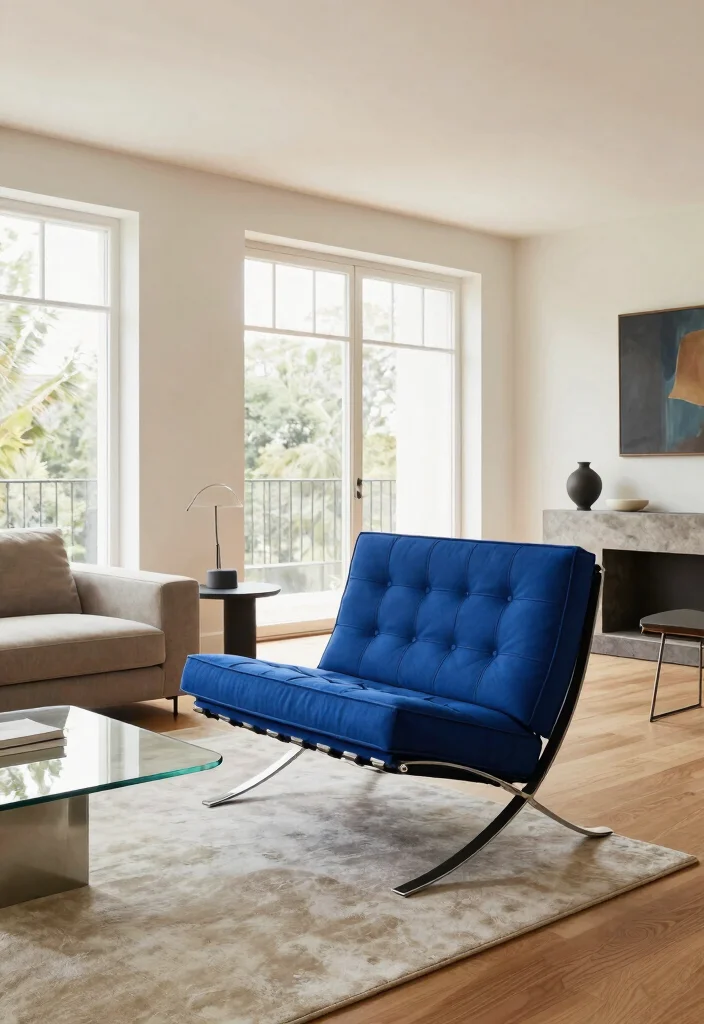 15 Barcelona Chair Living Room Ideas Iconic Modern Style 12. Barcelona Chair as a Focal Point in an Open Space 0