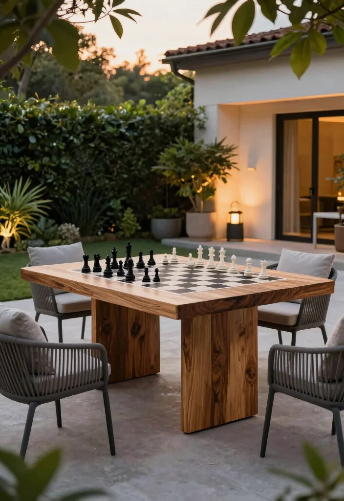 15 Chess Table in Living Room Ideas Stylish Game Corner 12. Contemporary Outdoor Chess Table 0