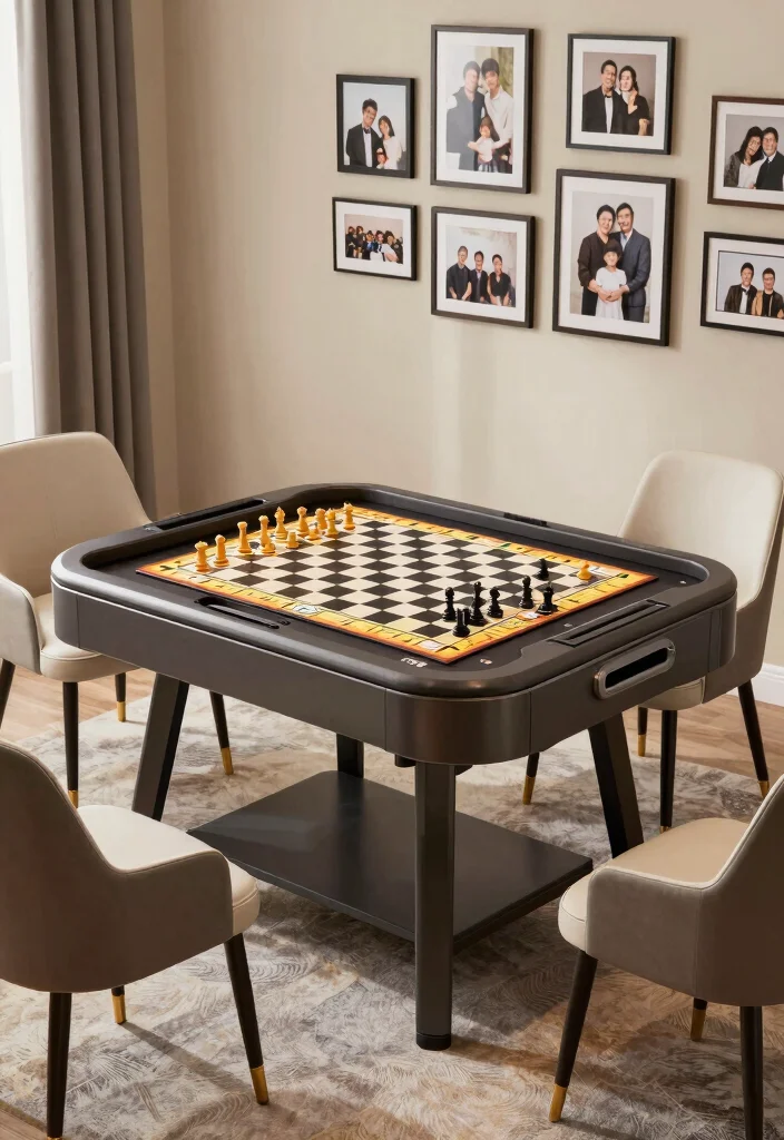 15 Chess Table in Living Room Ideas Stylish Game Corner 3. Multi functional Game Table 0