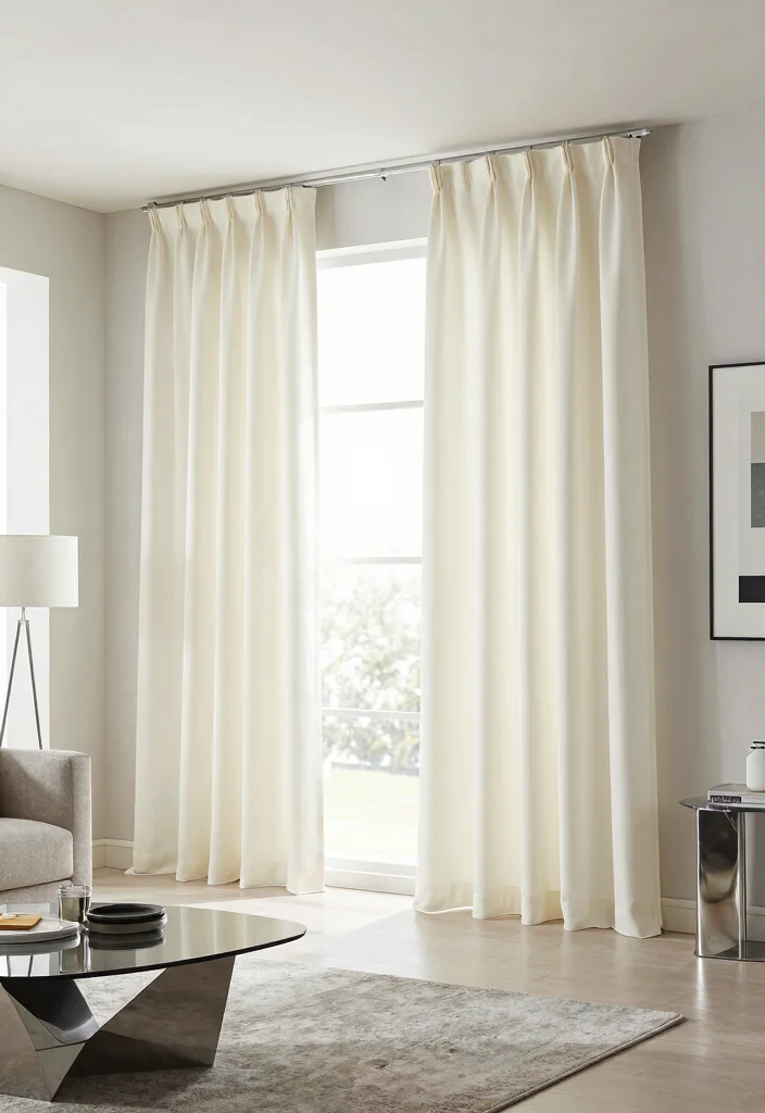 15 Ivory Curtains Living Room Ideas Soft Classic Elegance 10. Contemporary Chic 0