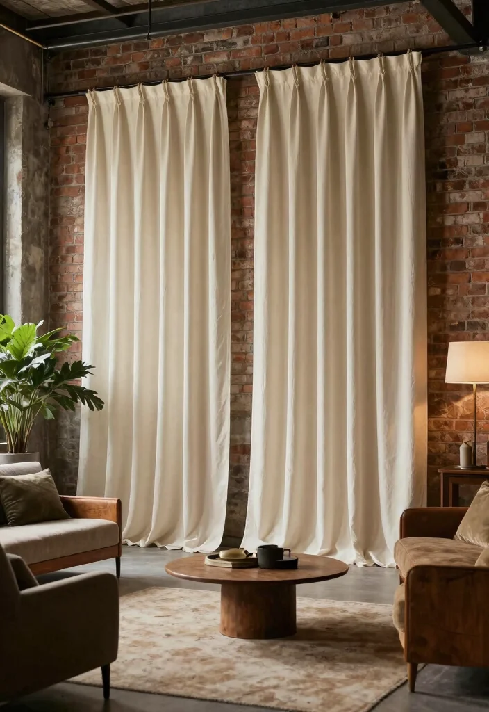 15 Ivory Curtains Living Room Ideas Soft Classic Elegance 12. Industrial Style 0
