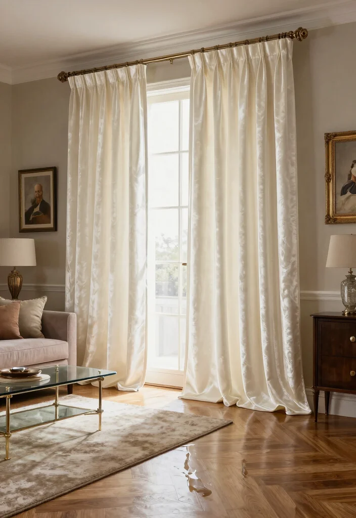 15 Ivory Curtains Living Room Ideas Soft Classic Elegance 5. Elegant Drapery 0