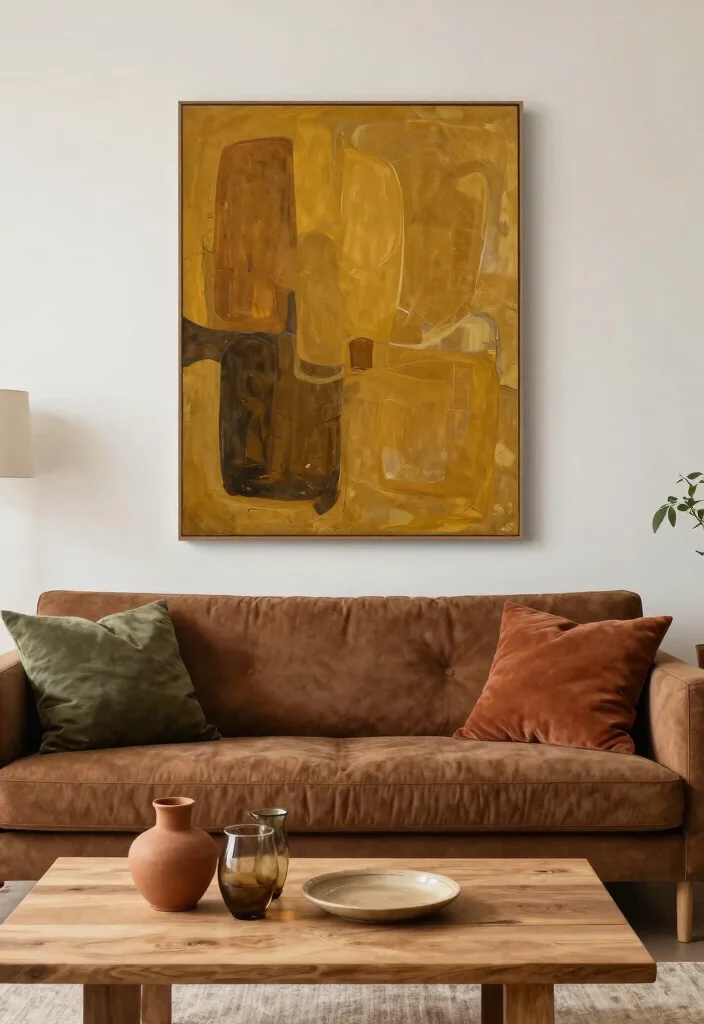 15 Living Room Brown Couch Ideas Warm Neutral Styling 2. Embrace Earthy Accent Colors 0