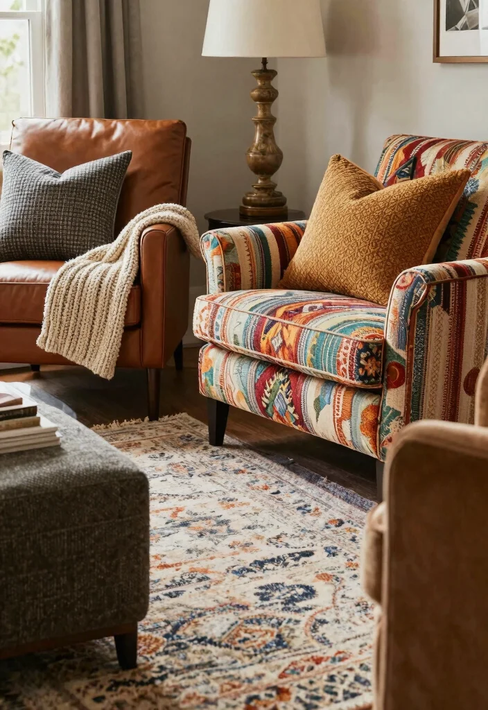 15 Living Room With Chairs Ideas Balanced Cozy Layouts 11. Textured Chair Fabrics 0