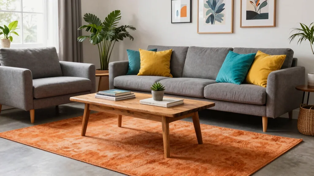 15 Orange Rug Living Room Ideas: Warm Color Pop