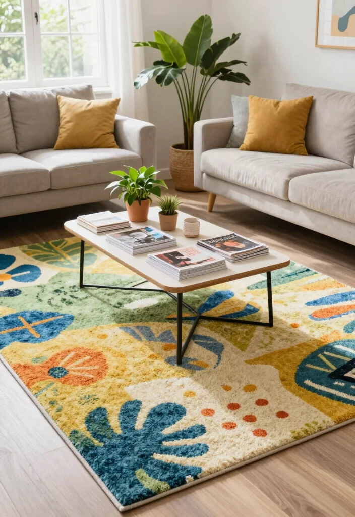 15 Rug Sizes Living Room Ideas To Get Proportions Right 12. Outdoor Inspired Rugs 0