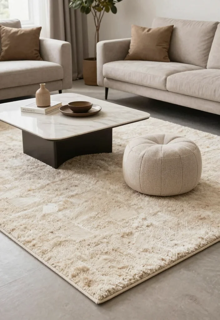 15 Rug Sizes Living Room Ideas To Get Proportions Right 14. Textured Rugs 0