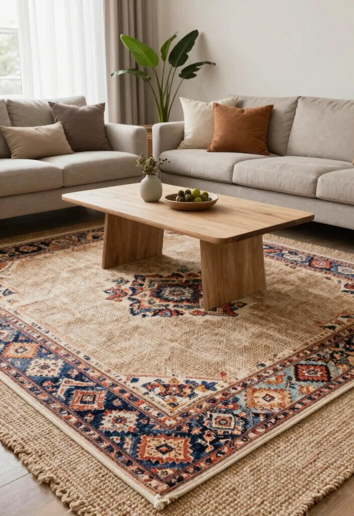 15 Rug Sizes Living Room Ideas To Get Proportions Right 5. The Layered Look 0