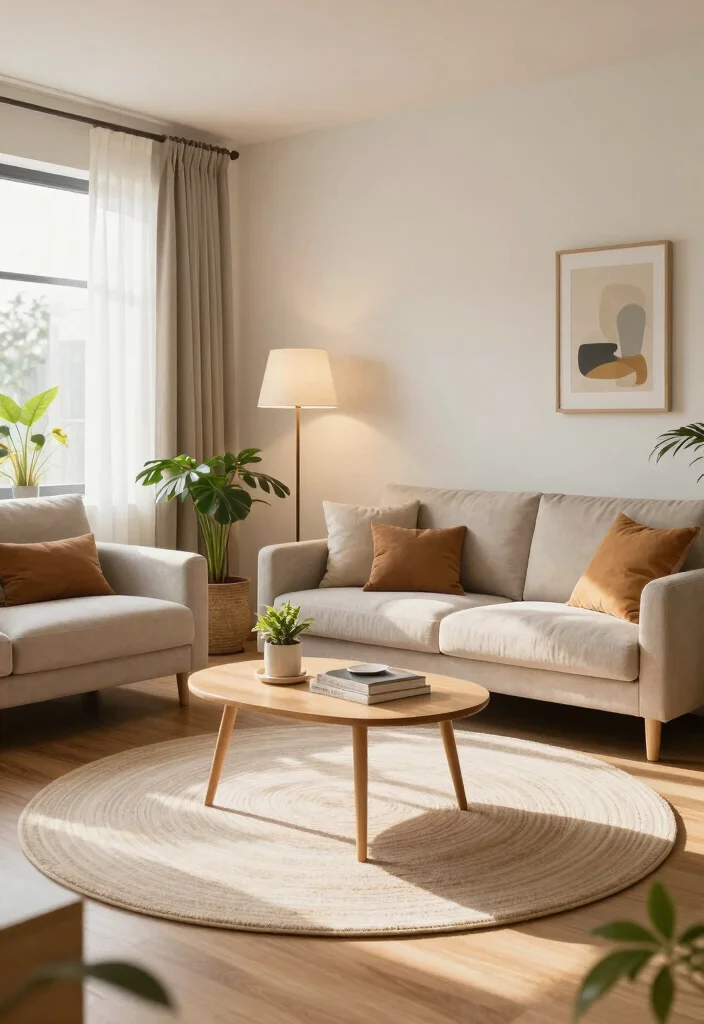 15 Rug Sizes Living Room Ideas To Get Proportions Right 6. The Circular Rug 0