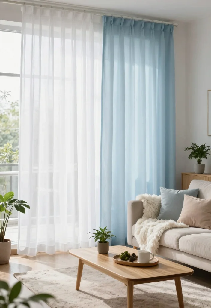 15 Short Curtains Living Room Ideas for a Casual Practical Style 2. Light and Airy Sheers 0